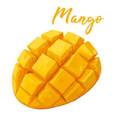 mango in watercolor illustration style, isolated vector on white background
