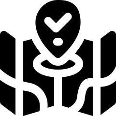 map glyph icon. Strong and solid vector icon for websites, mobile interfaces, presentations, and visual branding. High quality and easy to edit.