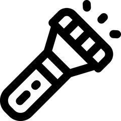 flashlight line icon. Clean and minimalist vector icon for websites, mobile apps, presentations, and logos. Fully scalable and customizable for any project.