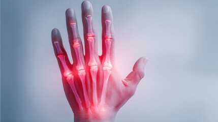 Obraz premium Hand with Visible Bones and Joints