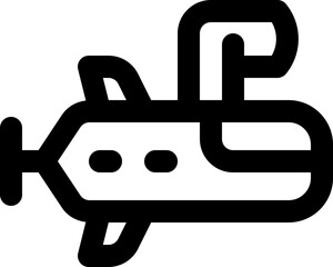 submarine line icon. Clean and minimalist vector icon for websites, mobile apps, presentations, and logos. Fully scalable and customizable for any project.