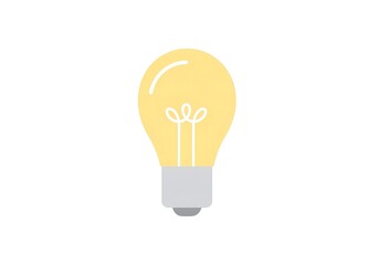 Illustration of a glowing incandescent light bulb on a white background