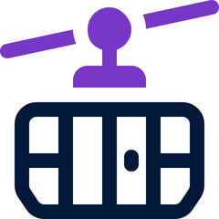 cable car duotone icon. Sleek and modern vector icon for websites, mobile apps, marketing materials, and corporate design. Fully scalable and ready to use.