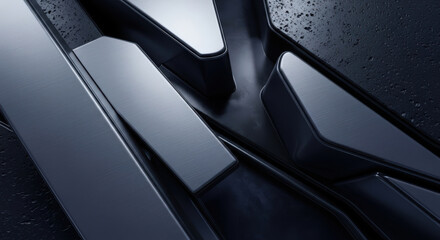 Abstract Metallic Surface with Geometric Shapes and Industrial Texture Creating a Futuristic and Technological Background for Modern Design and Innovation Projects