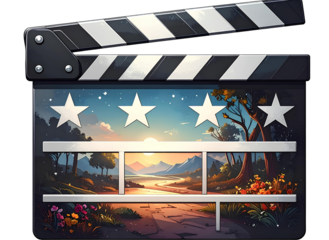 Firefly_Cinema Clapperboard PNG – Transparent Film Icon