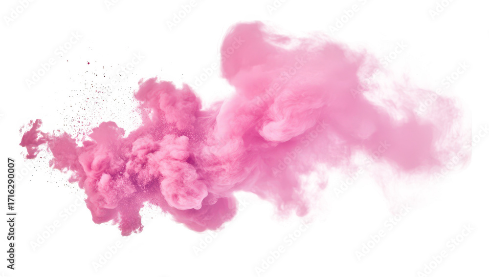 Aufkleber a pink powder explosion billowing in the air against a white background. creating a dynamic and colo