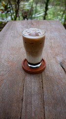 Iced Coffee with Palm Sugar Served in a Glass