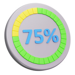 3D Circular Gauge 75 Percent Icon