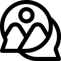 image chat line icon. Clean and minimalist vector icon for websites, mobile apps, presentations, and logos. Fully scalable and customizable for any project.