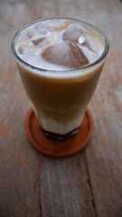 Iced Coffee with Palm Sugar Served in a Glass