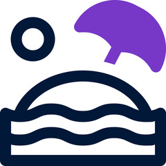 beach duotone icon. Sleek and modern vector icon for websites, mobile apps, marketing materials, and corporate design. Fully scalable and ready to use.