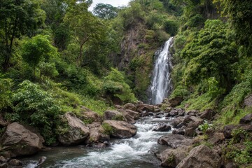 Obraz premium Cascada Blanca: Iconic Waterfall in Matagalpa, Nicaragua - A Scenic Jewel of Central America's Lush Countryside