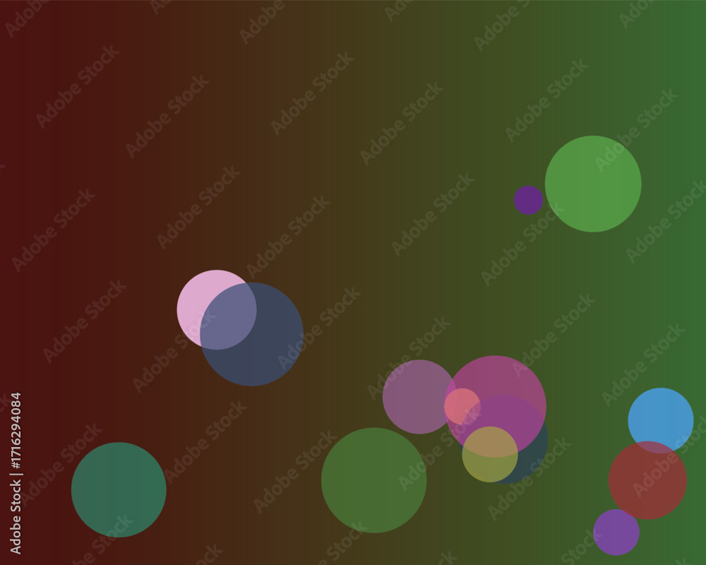 Fototapete abstract background with colorful circles of various sizes and opacity