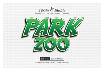 Park zoo 3d style editable text effect