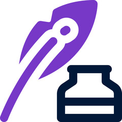 feather pen duotone icon. Sleek and modern vector icon for websites, mobile apps, marketing materials, and corporate design. Fully scalable and ready to use.