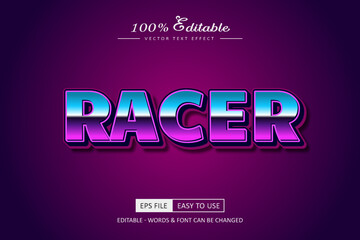 Colorfull race editable text effect