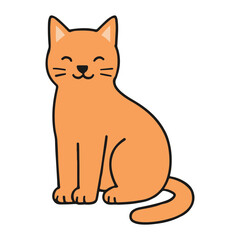 Happy Orange Cat Illustration