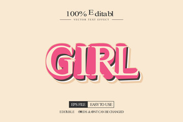 Pink girl editable text effect