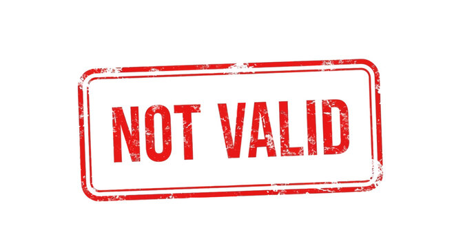Red Stamp Indicating Not Valid Status - Official Rejection Seal