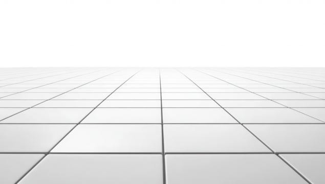 A seamless. reflective tiled floor extending into the horizon under soft lighting. creating a minimalistic and tranquil atmosphere suitable for modern interior design