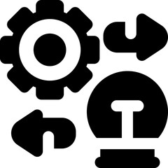 implementation glyph icon. Strong and solid vector icon for websites, mobile interfaces, presentations, and visual branding. High quality and easy to edit.