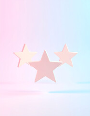 Obraz premium 3D stars on pastel background