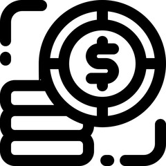 coin line icon. Clean and minimalist vector icon for websites, mobile apps, presentations, and logos. Fully scalable and customizable for any project.