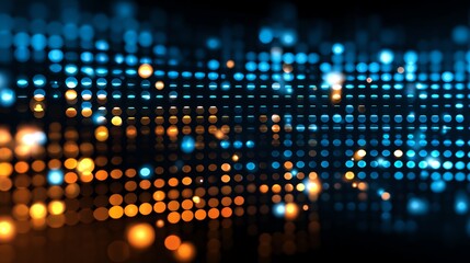 Fototapeta premium A vibrant digital abstract background displaying a blend of blue and orange dots, creating a stunning visual effect ideal for technology-related graphics and designs.
