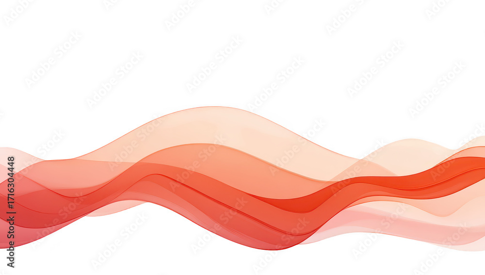 Poster abstract flowing red waves create a dynamic visual effect against a white background. suggesting mov