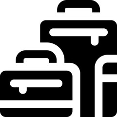 travel bag glyph icon. Strong and solid vector icon for websites, mobile interfaces, presentations, and visual branding. High quality and easy to edit.