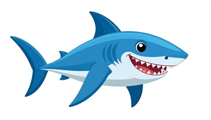 Obraz premium Cartoon shark smiling