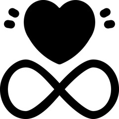 infinity love glyph icon. Strong and solid vector icon for websites, mobile interfaces, presentations, and visual branding. High quality and easy to edit.