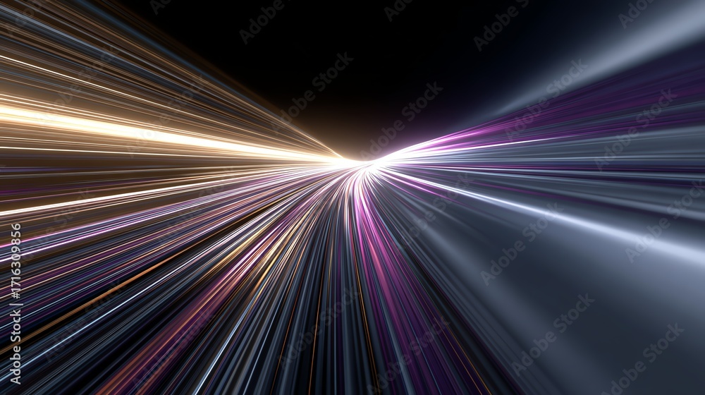 Poster an abstract representation of light trails, showcasing vibrant colors and dynamic motion. ideal for 