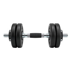 Naklejka premium Weightlifting equipment for strength training with chrome accents on a clean stage