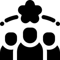 teamwork glyph icon. Strong and solid vector icon for websites, mobile interfaces, presentations, and visual branding. High quality and easy to edit.