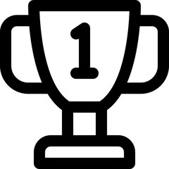 trophy line icon. Clean and minimalist vector icon for websites, mobile apps, presentations, and logos. Fully scalable and customizable for any project.