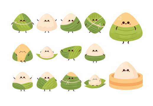Zongzi Bamboo Illustration Set