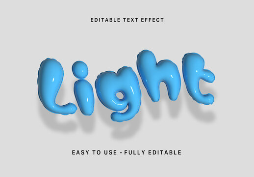 Blue Party Confetti Balloon Text Effect 3D Bubble Font