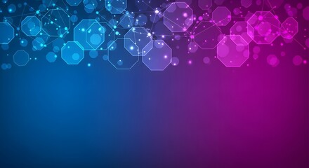 Cosmic Hexagon Grid:  Purple and Blue Gradient Nebula Illustration