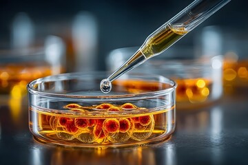 Pipette adding liquid to cell culture
