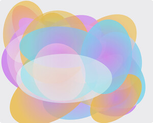 Obraz premium Soft pastel abstract organic shapes overlapping isolated on white background