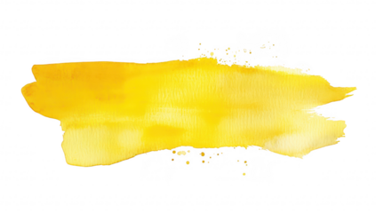 A yellow watercolor brushstroke on a white background. a blend of shades and textures. ideal for use in artistic designs. backgrounds. or creative projects