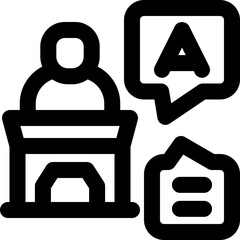 answer line icon. Clean and minimalist vector icon for websites, mobile apps, presentations, and logos. Fully scalable and customizable for any project.