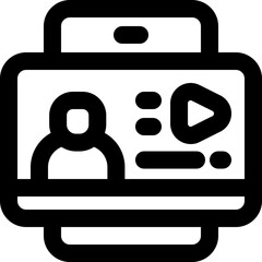 video tutorial line icon. Clean and minimalist vector icon for websites, mobile apps, presentations, and logos. Fully scalable and customizable for any project.