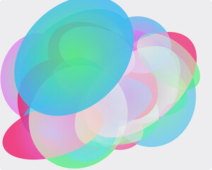 Fototapeta premium Abstract colorful overlapping shapes with soft gradients isolated on white background