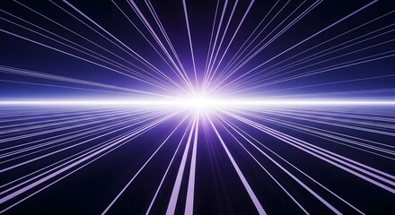 Futuristic Digital Landscape: Converging Lines & Mirrored Horizon