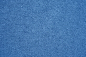 Blue cotton fabric texture background, Wrinkle surface textile, wallpaper, banner