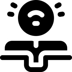 ebook glyph icon. Strong and solid vector icon for websites, mobile interfaces, presentations, and visual branding. High quality and easy to edit.