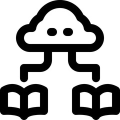 cloud book line icon. Clean and minimalist vector icon for websites, mobile apps, presentations, and logos. Fully scalable and customizable for any project.