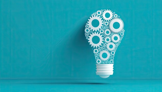 Innovative Idea Lightbulb with Gears.